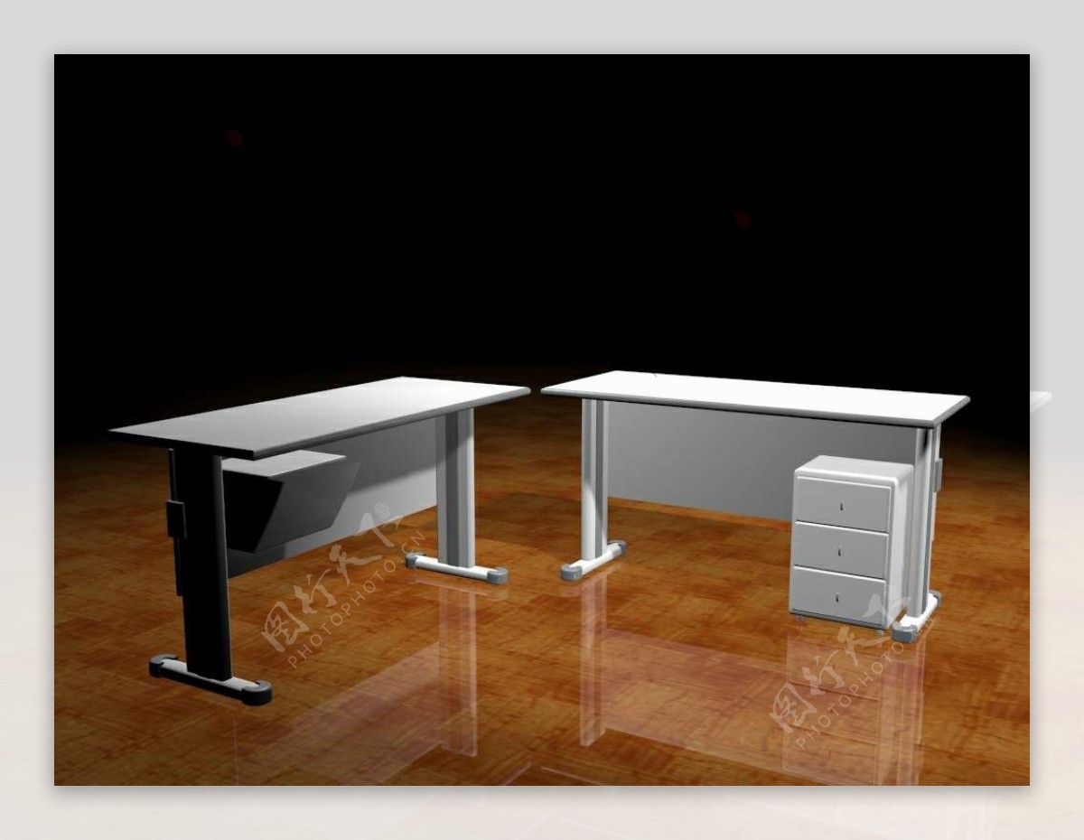 办公家具办公桌3d模型3d素材模板209