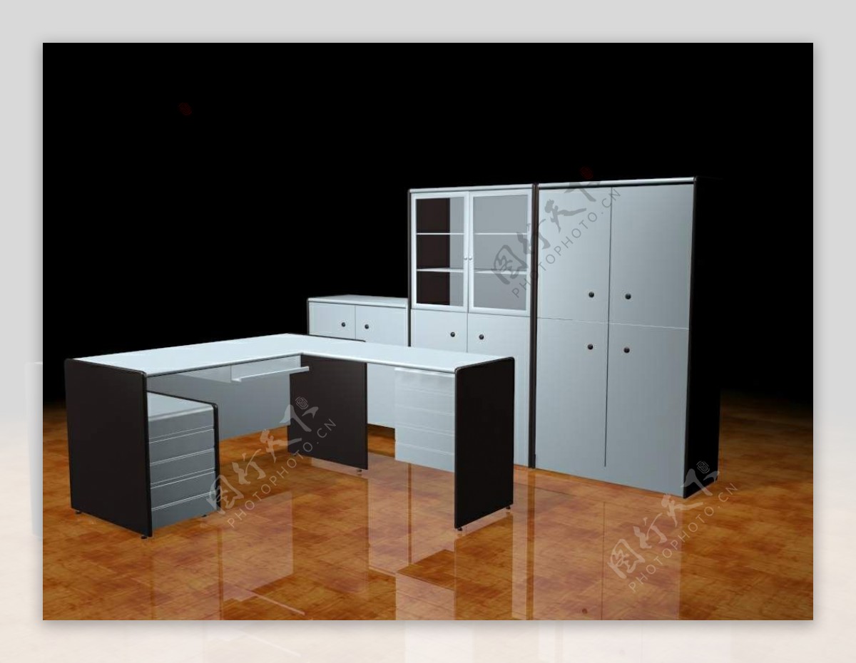 办公家具办公桌3d模型3d素材模板3