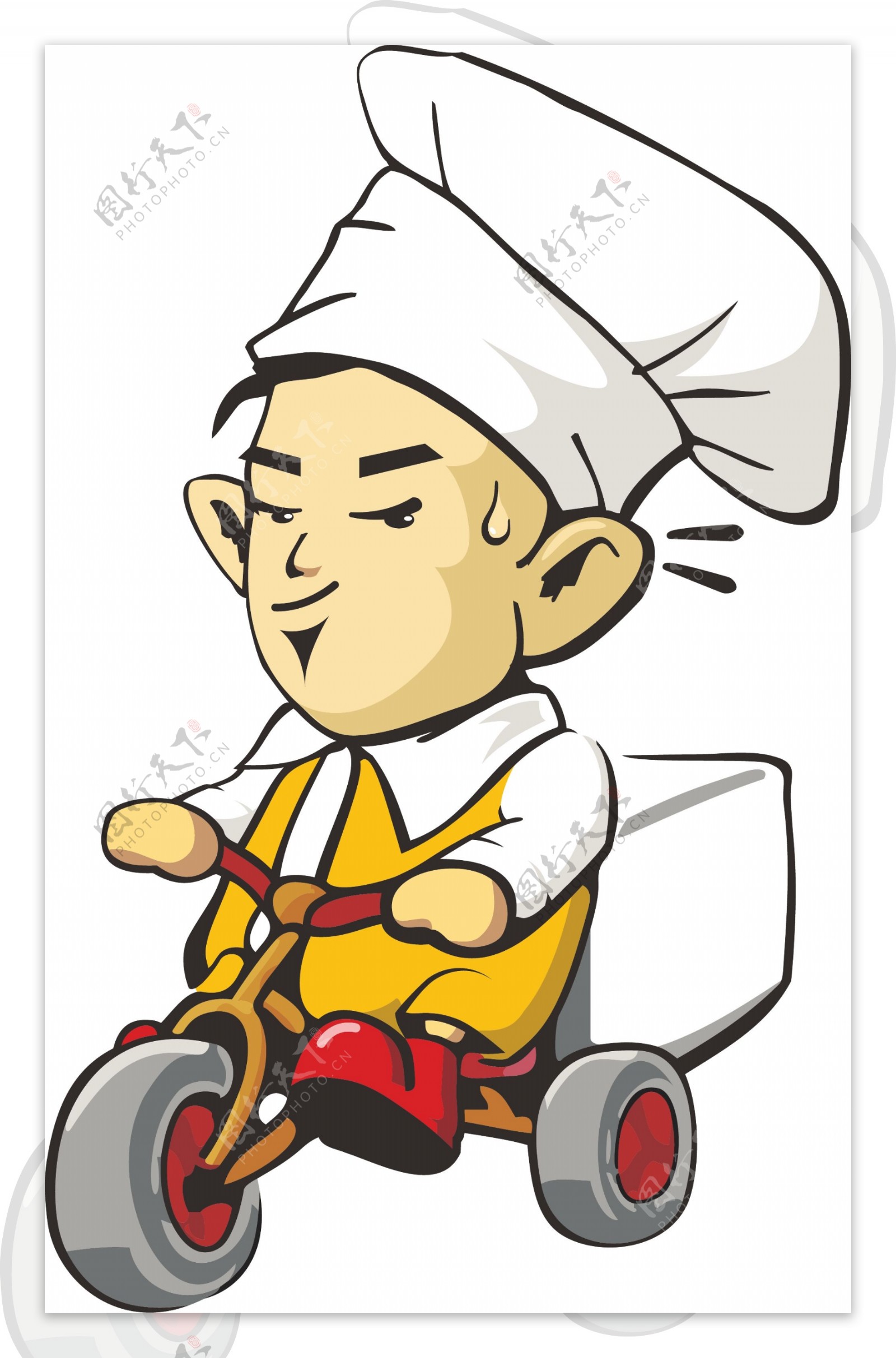 矢量卡通送餐送餐厨师图片