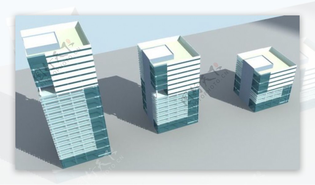城市公共建筑3D立体模型