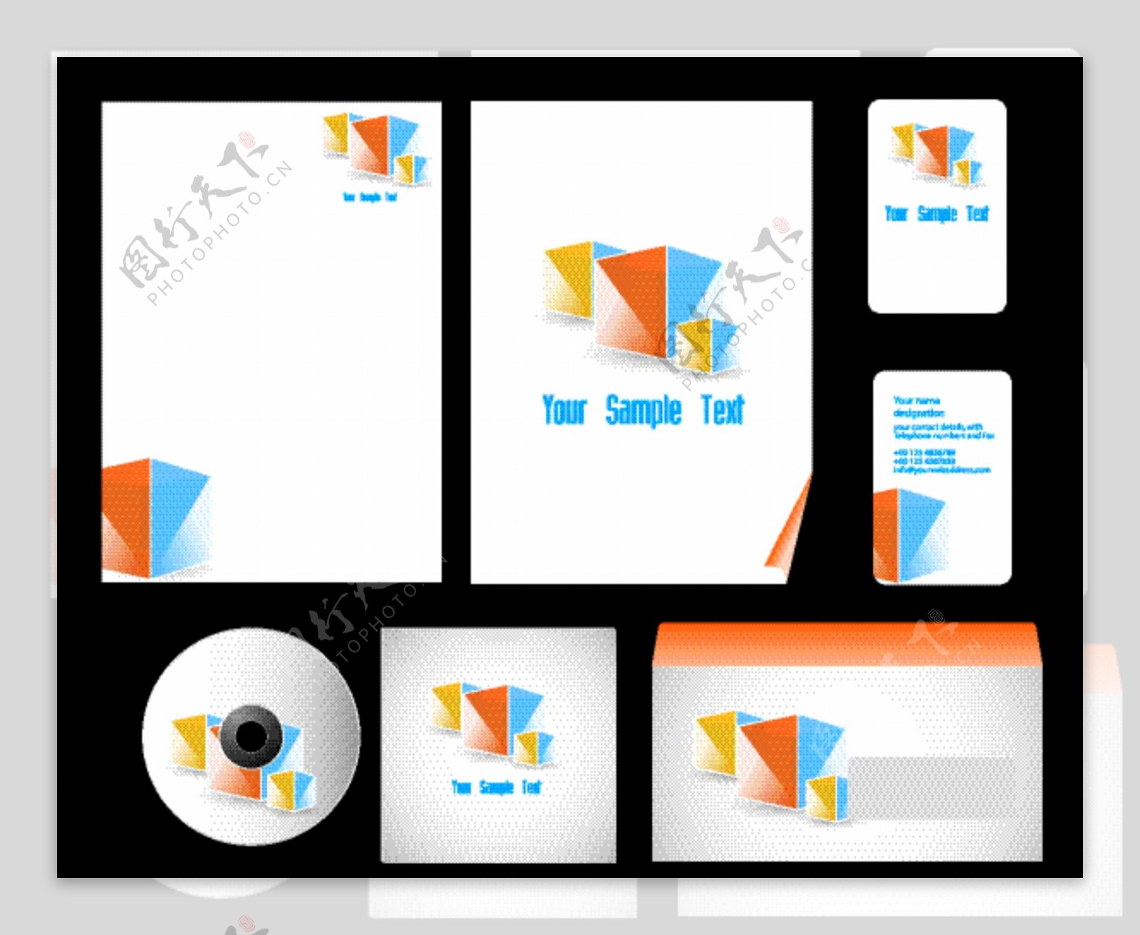 炫彩3d正方体企业vi画册设计图片