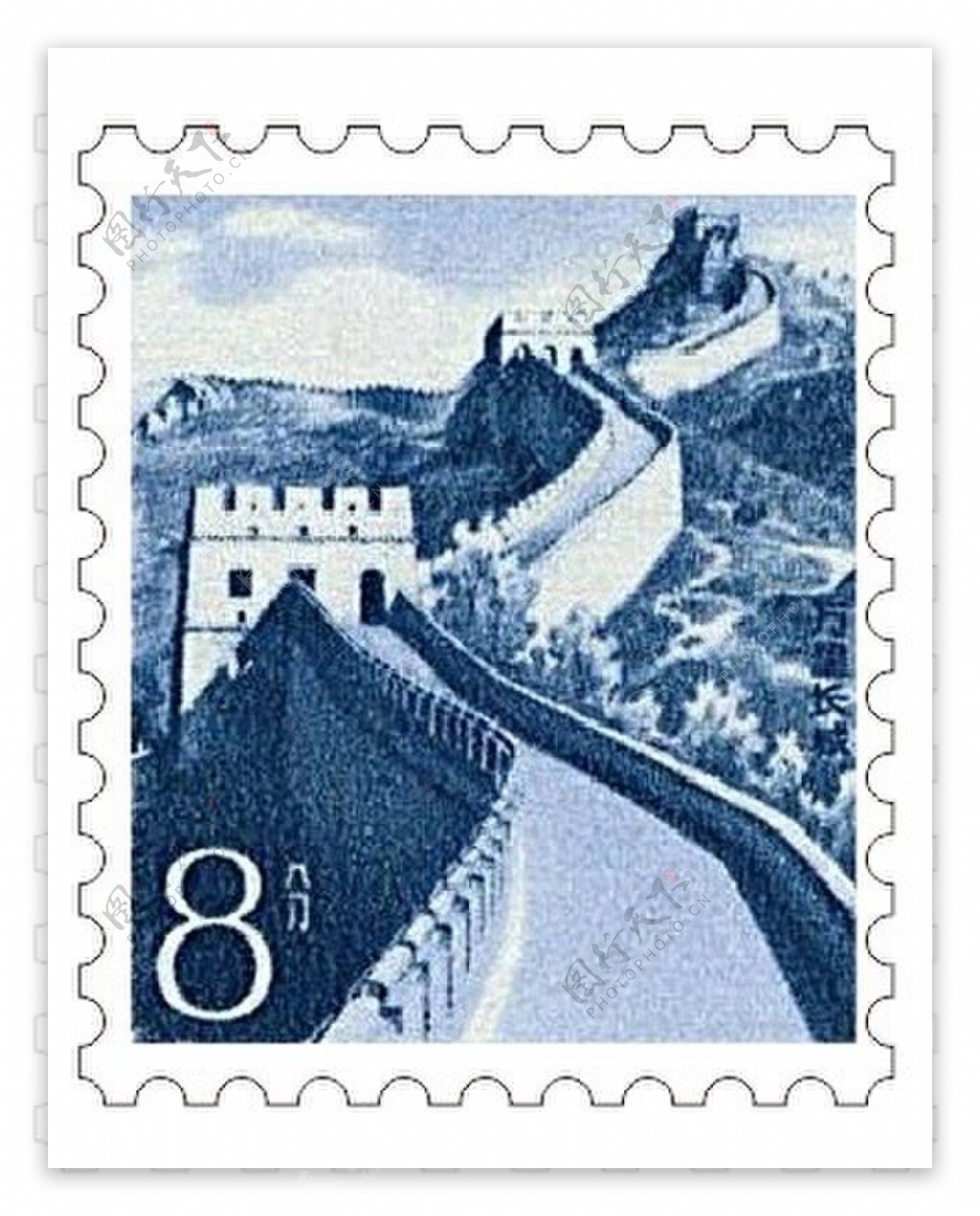 邮票CDR源文件长城底纹