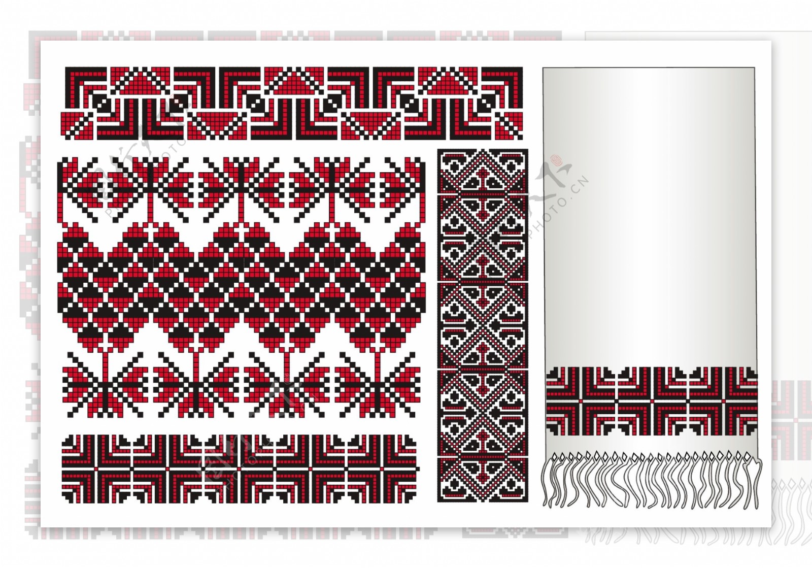 欧式刺绣地毯无缝花纹图片