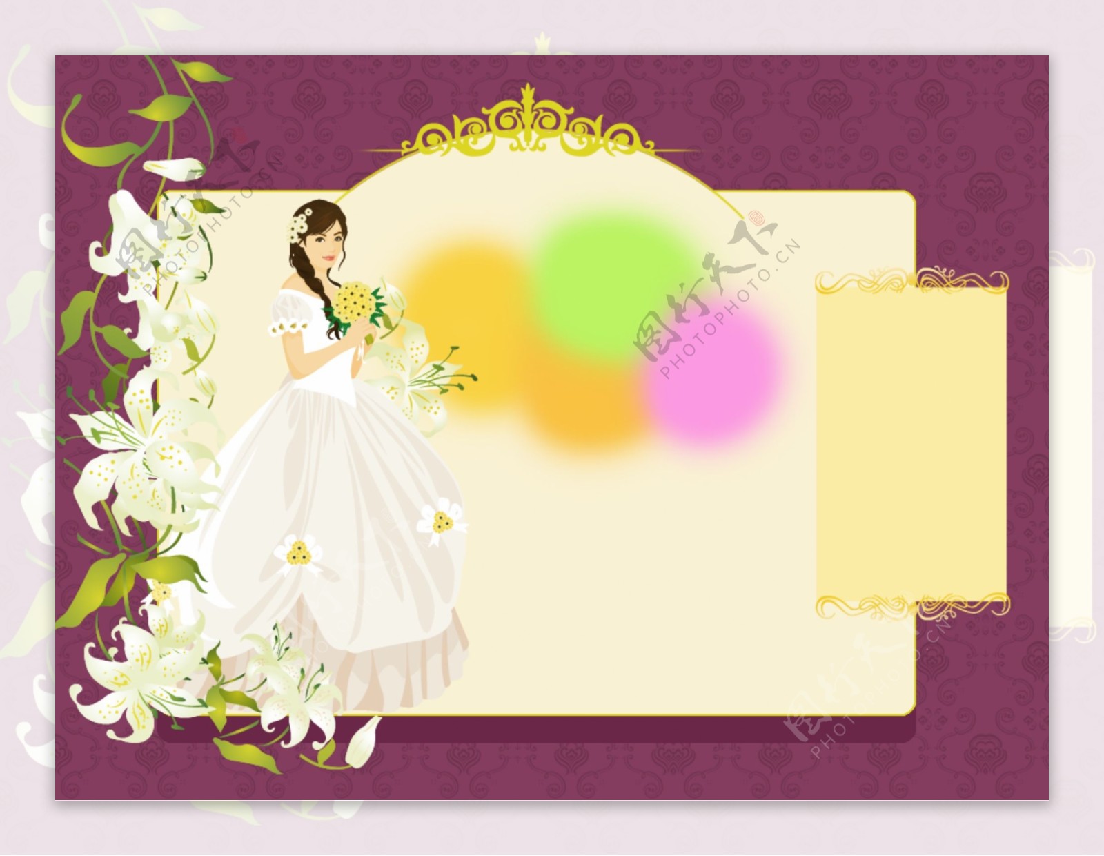 新娘背景分层适用于网页图片