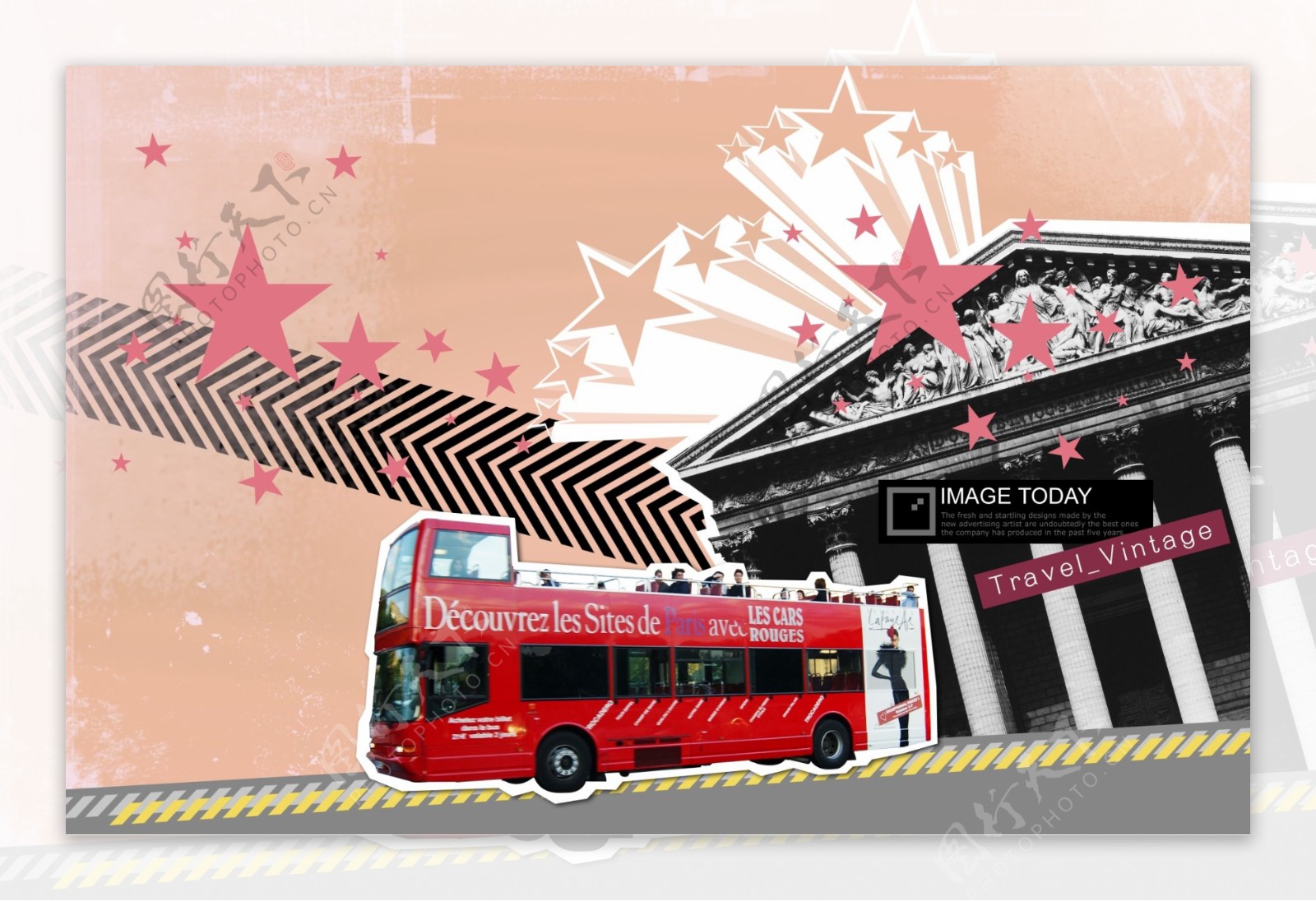 白金汉宫和红色公交车