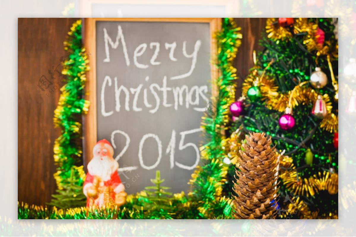 2015圣诞快乐黑板报图片
