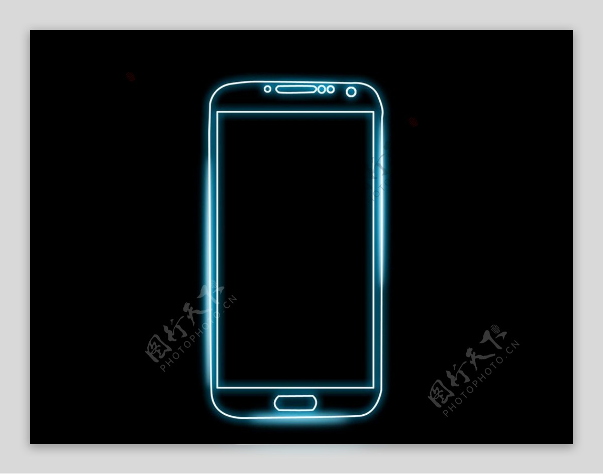 荧光科技三星s4手机素材图片