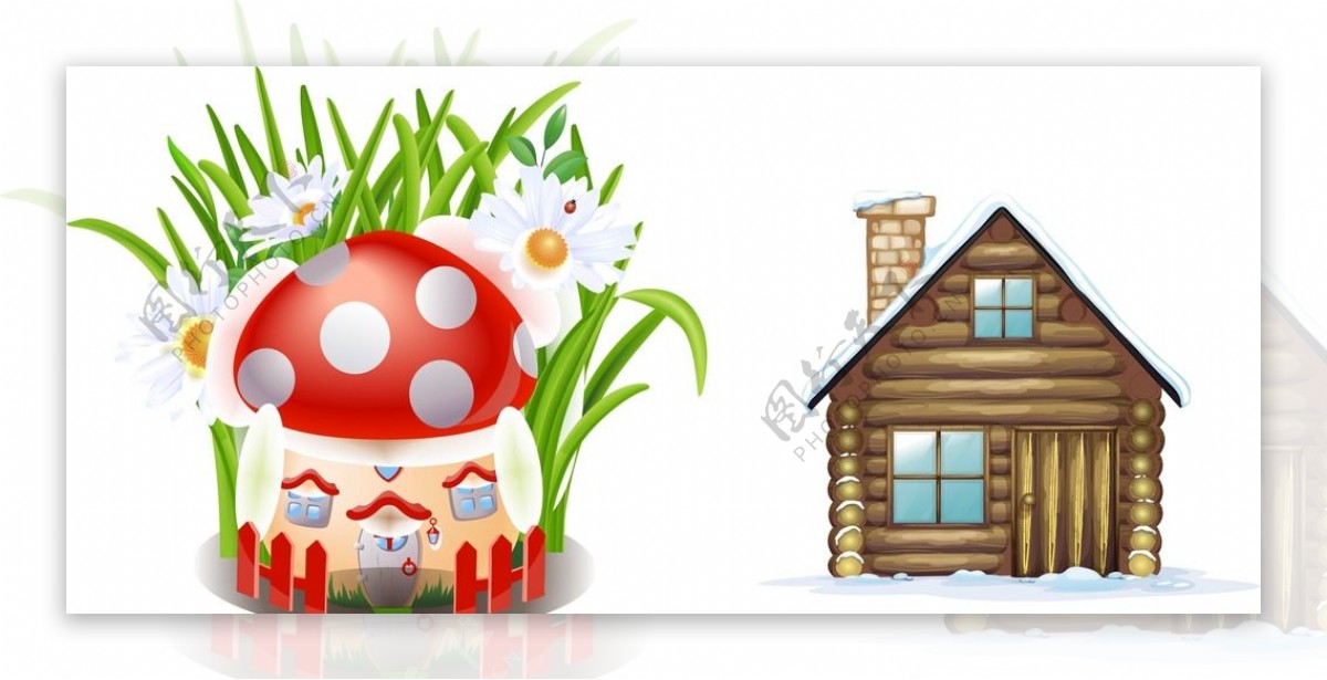 蘑菇房子小木屋图片