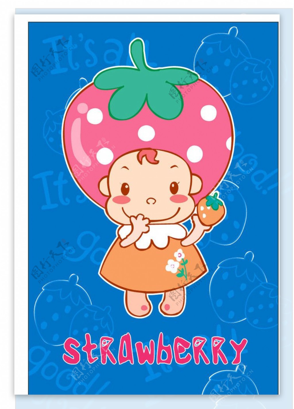 卡通草莓女孩图片素材-编号03891035-图行天下