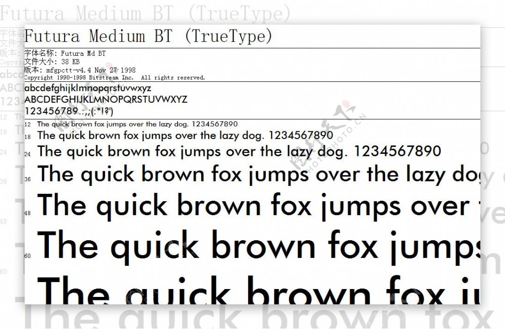 FuturaMediumBT字体