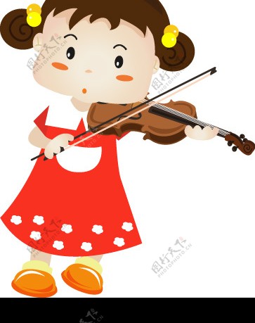 拉提琴的小女孩图片