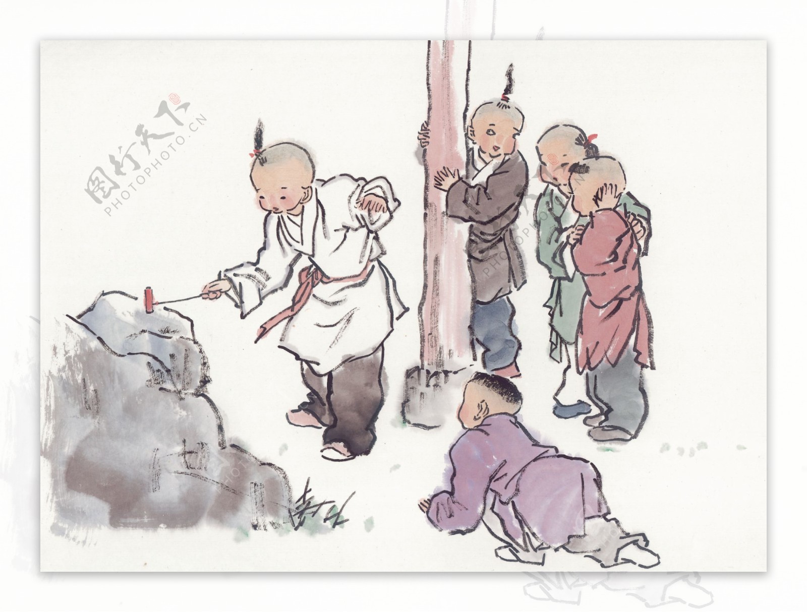 中国国画儿童图片