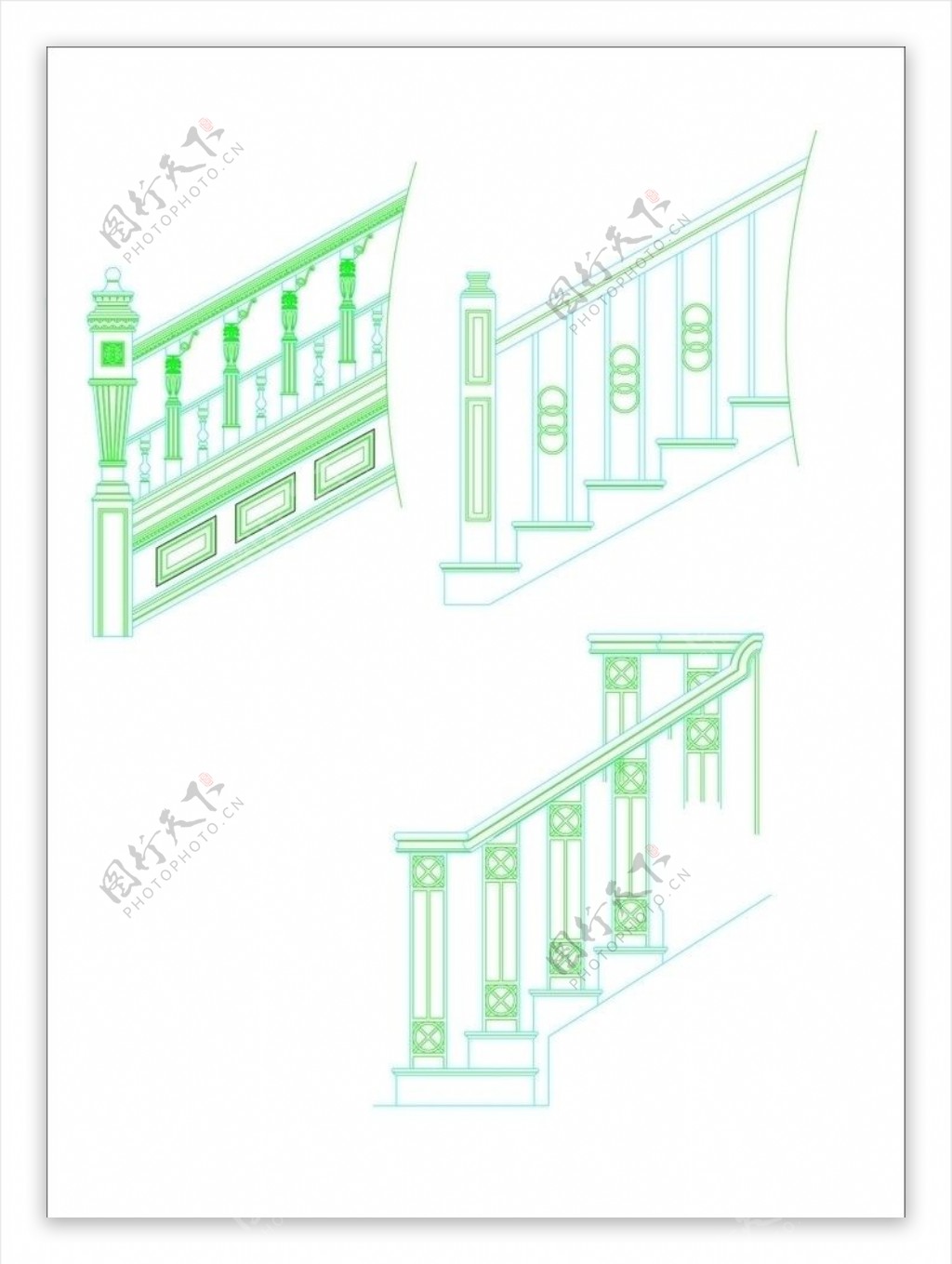 楼梯扶手三款图片
