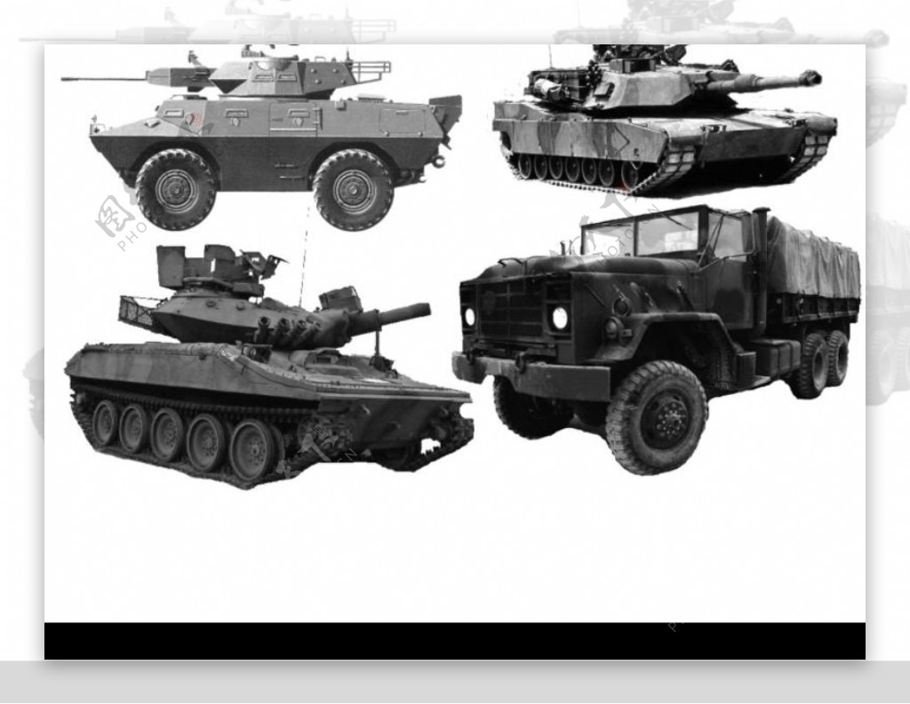 军用车辆坦克装甲车笔刷