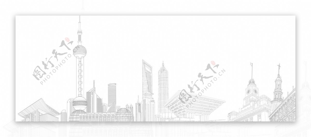 上海线条图图片