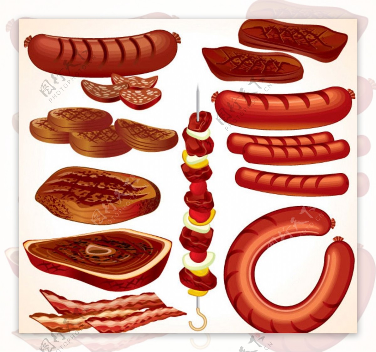 烧烤香肠肉类图片