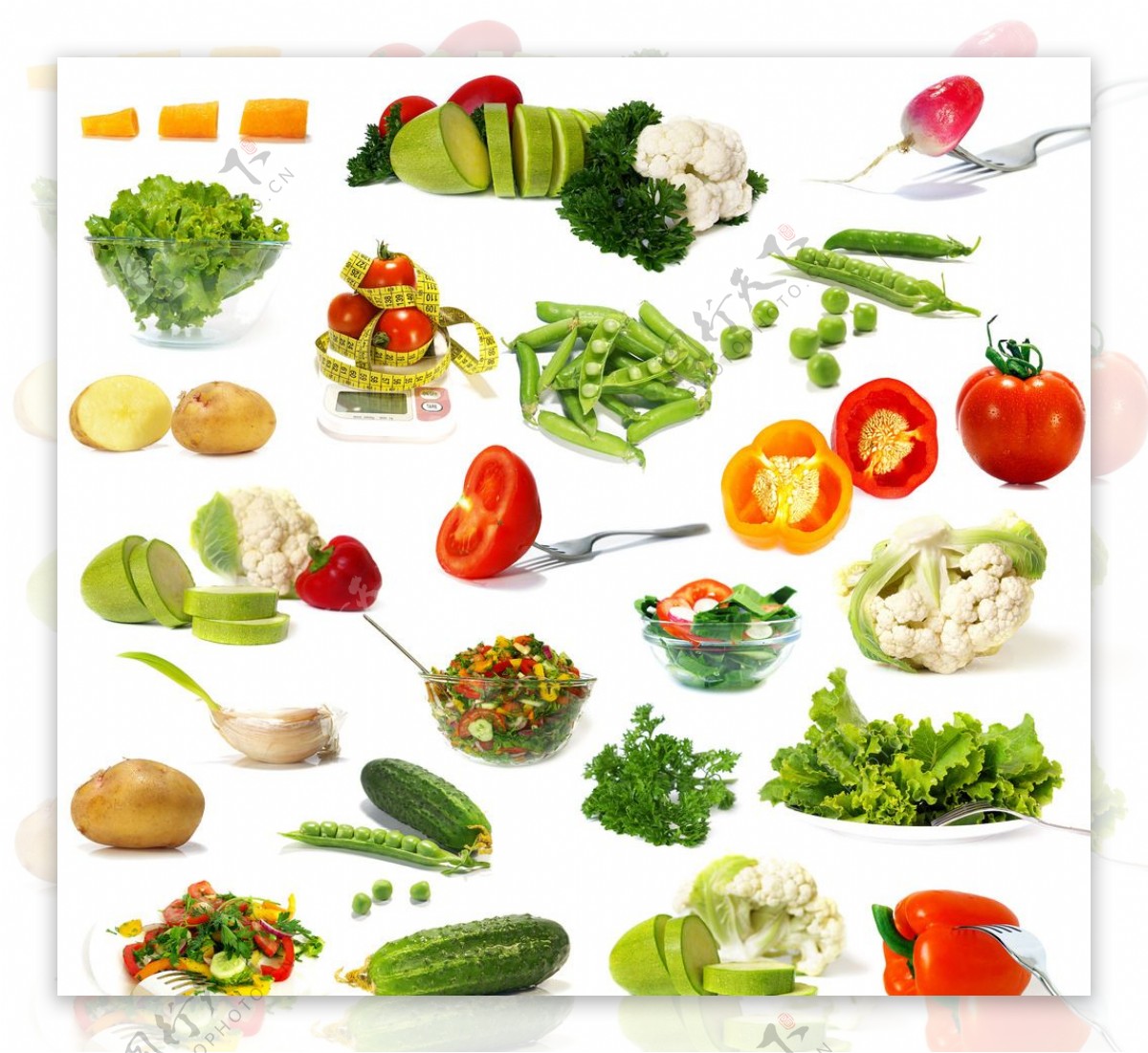 绿色新鲜蔬菜单品高清图片