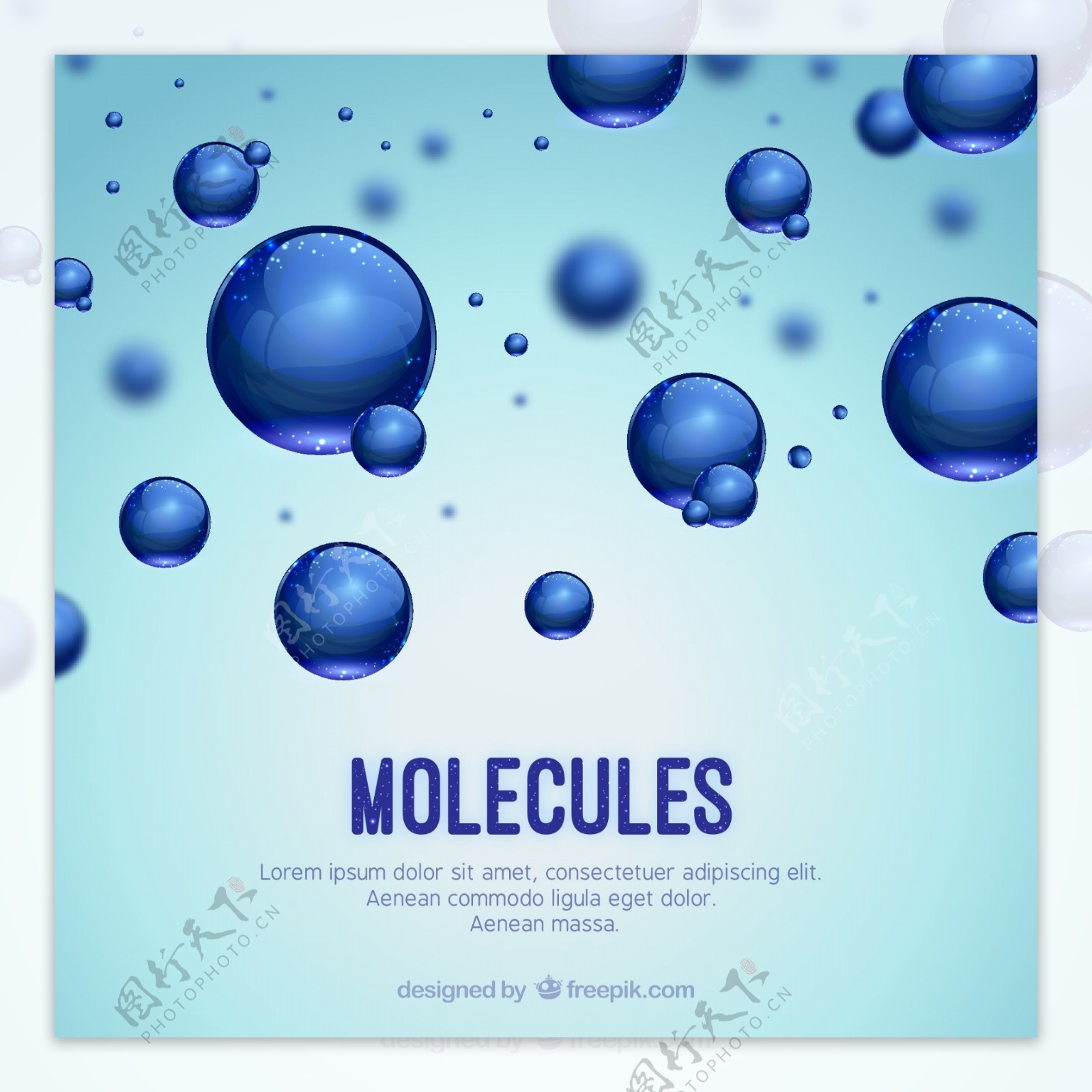 蓝色分子背景图片