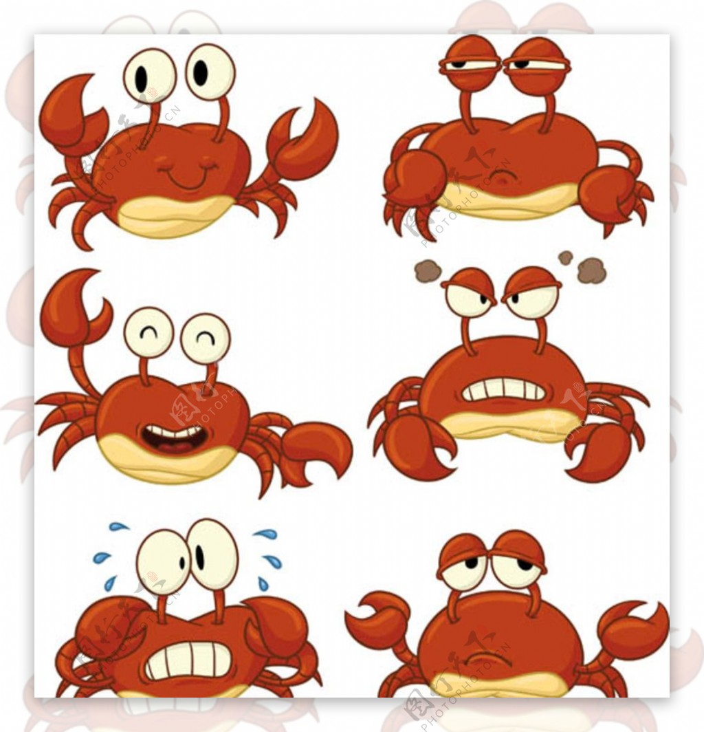 卡通螃蟹图片素材免费下载 - 觅知网
