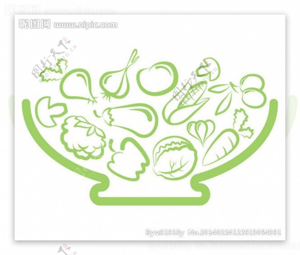 蔬菜线稿图片