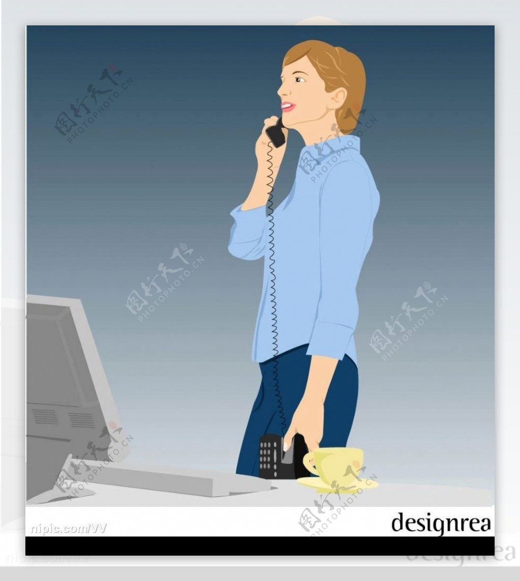 商务女性接电话图片