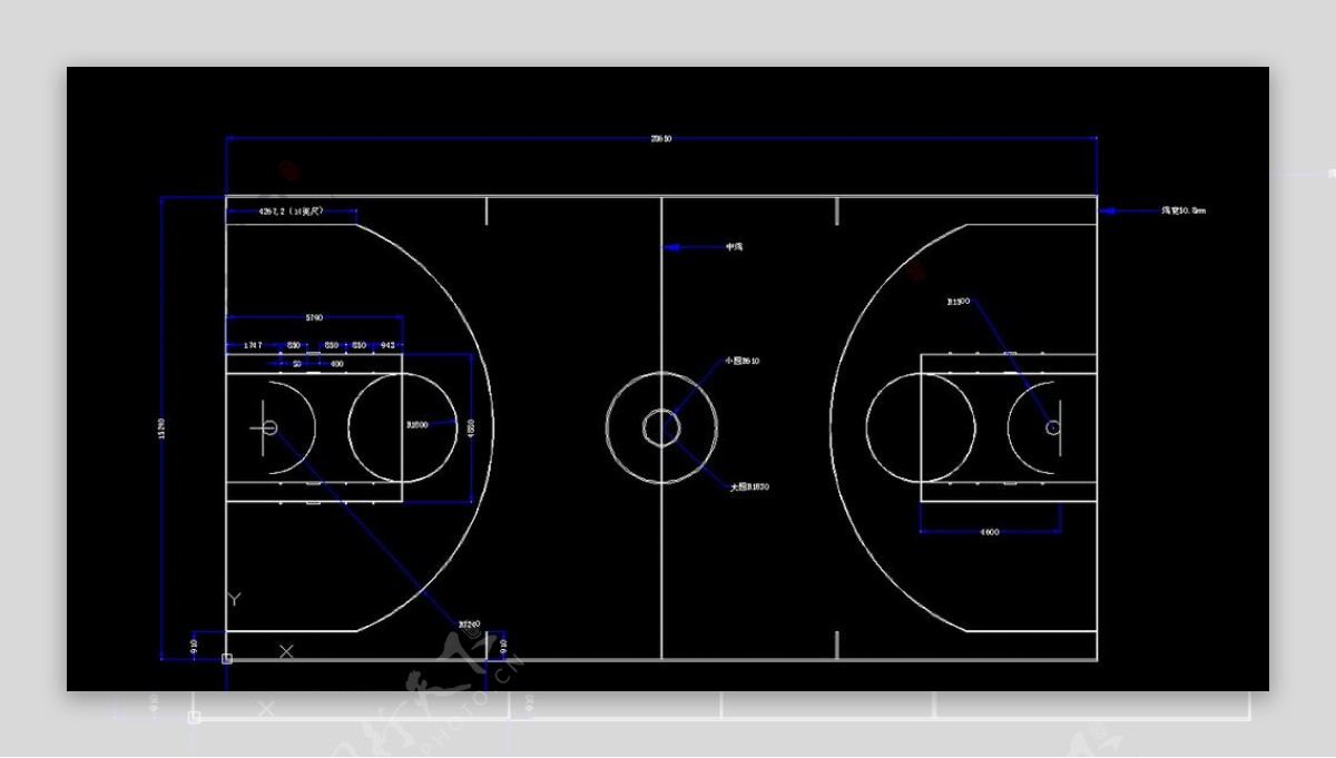 NBA球場尺寸图图片