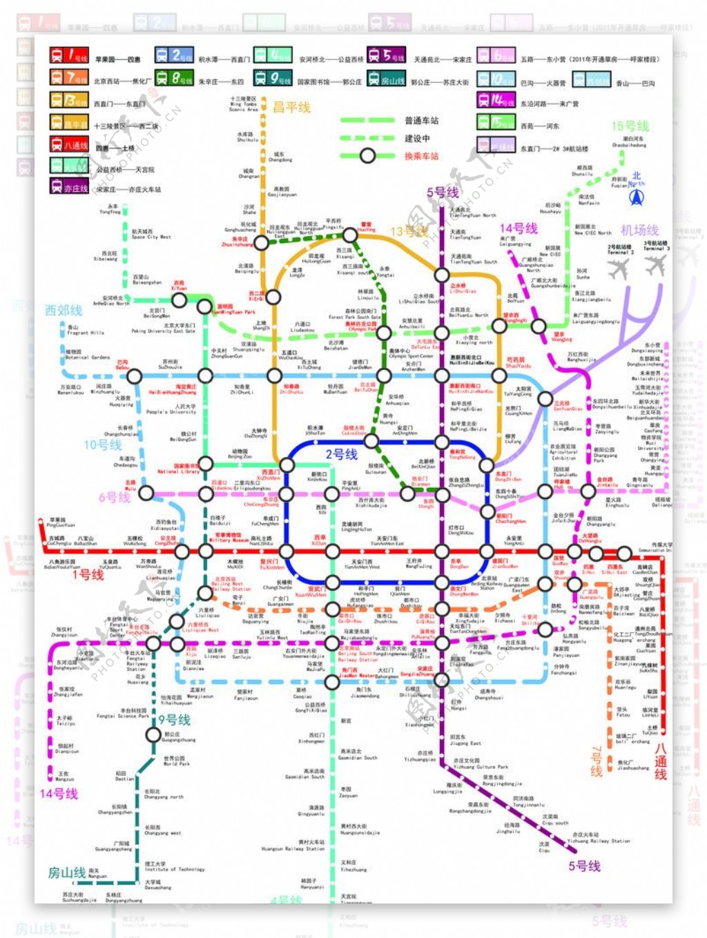 2011年北京地铁矢量图及2015年的规划图图片