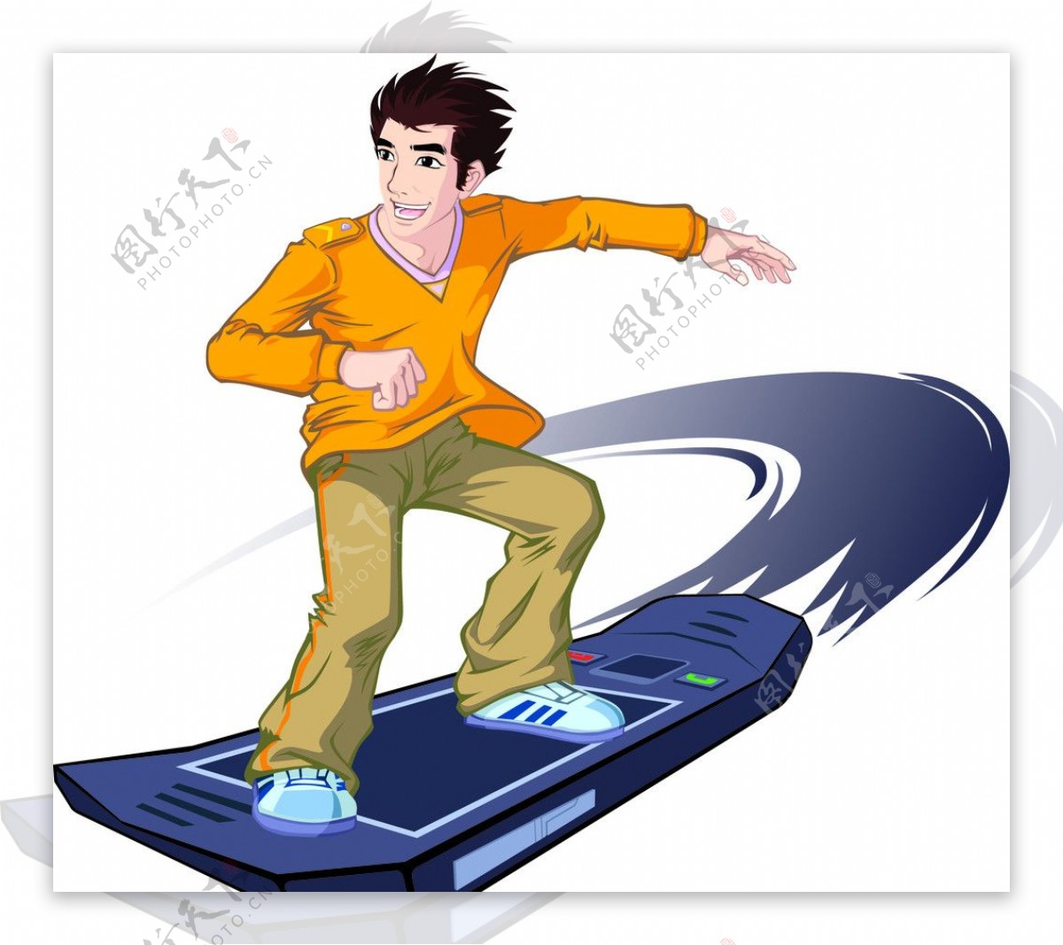 手机滑板学生图片
