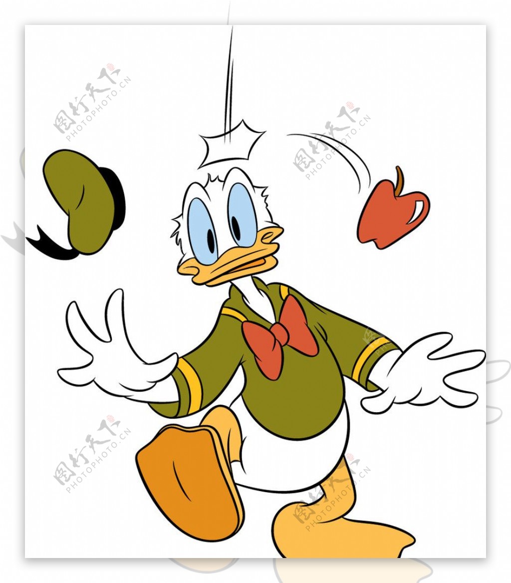 Disney卡通唐老鸭被苹果砸图片