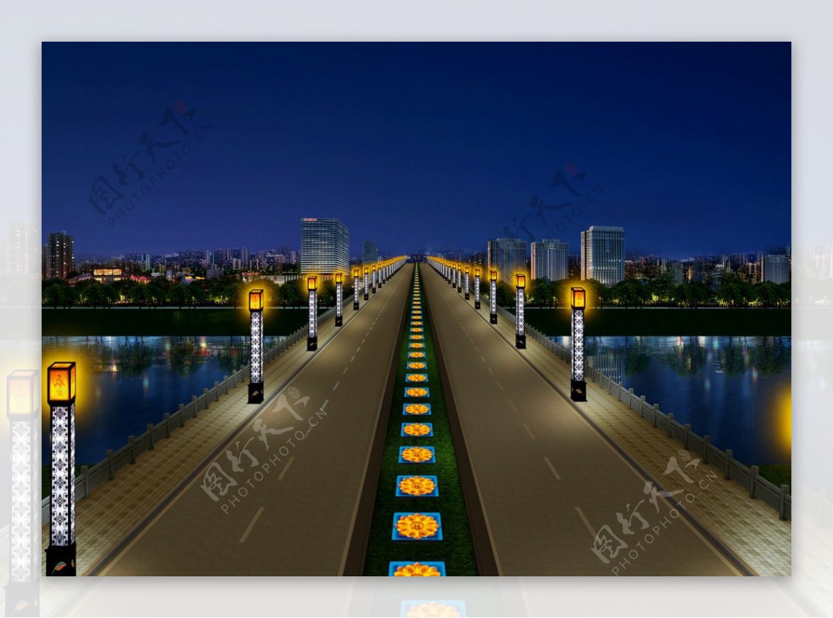 大桥夜景亮化照明设计图片