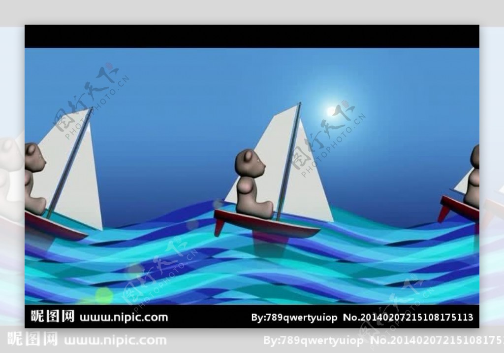 卡通帆船视频素材