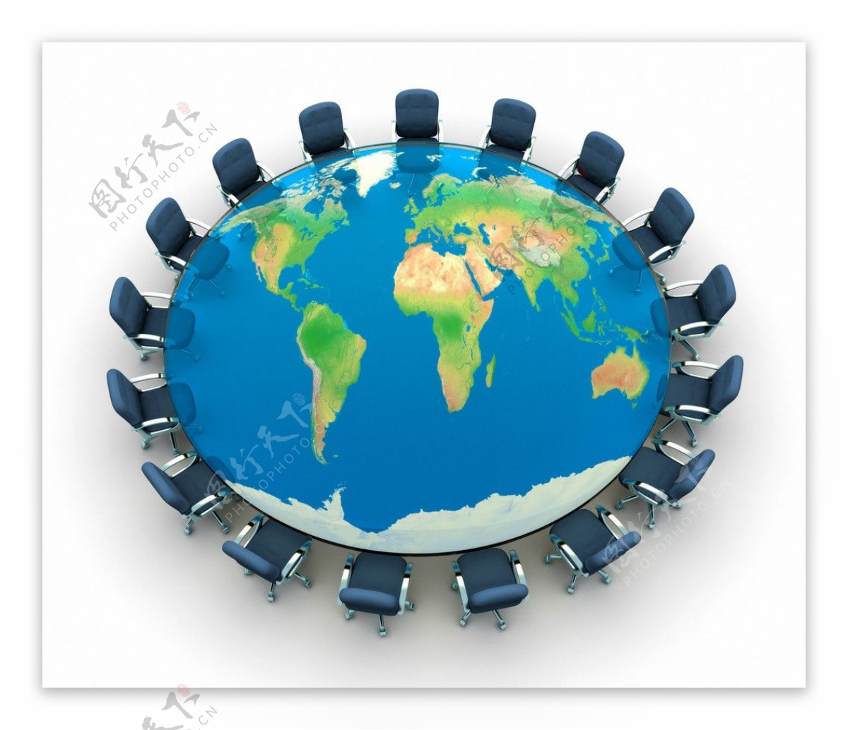 3d地球圆形会议桌图片