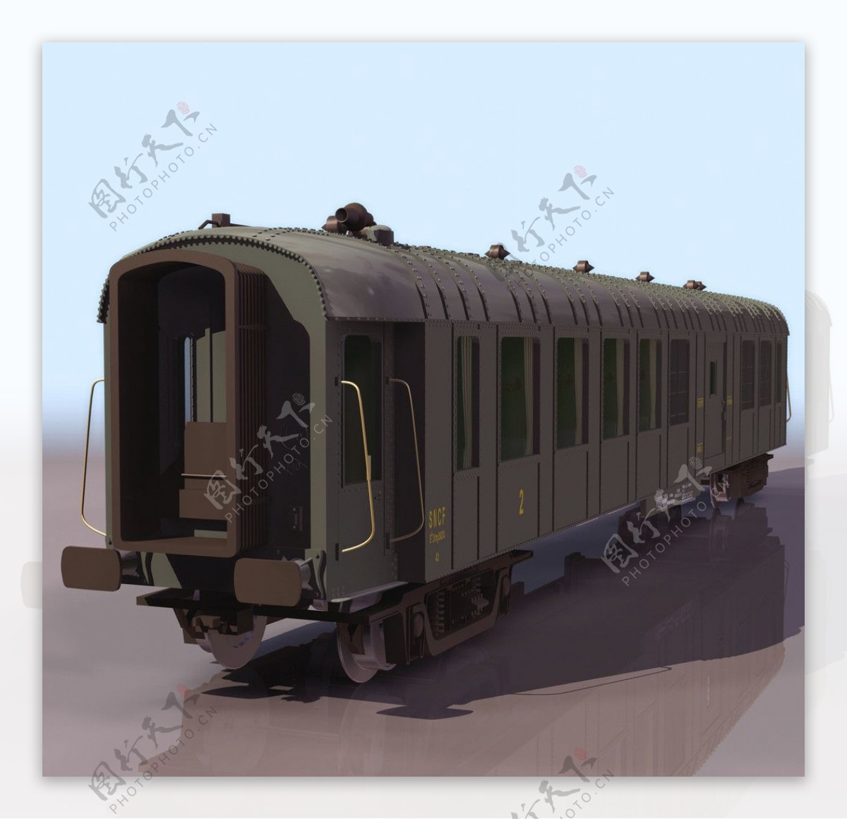 3D模型图库交通工具火车车厢图片