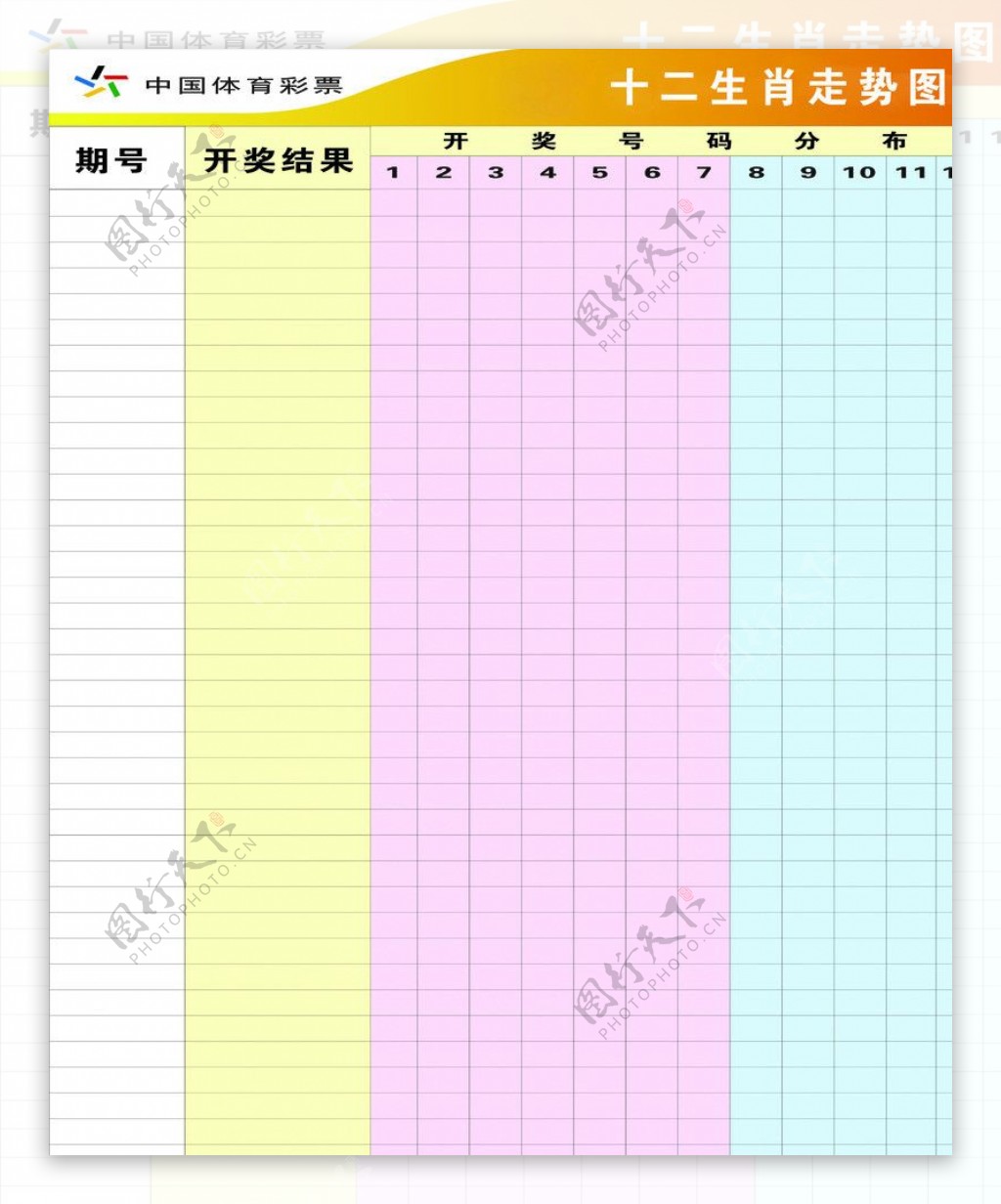 体彩十二生肖走势图图片