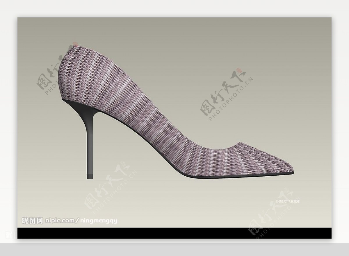 用3D软件设计的性感高跟鞋前视图图片