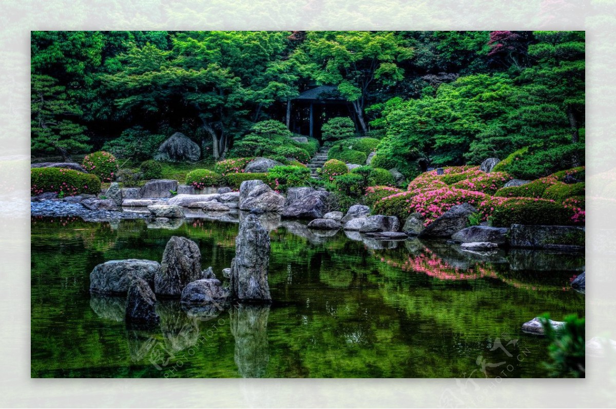 日本园林景色图片