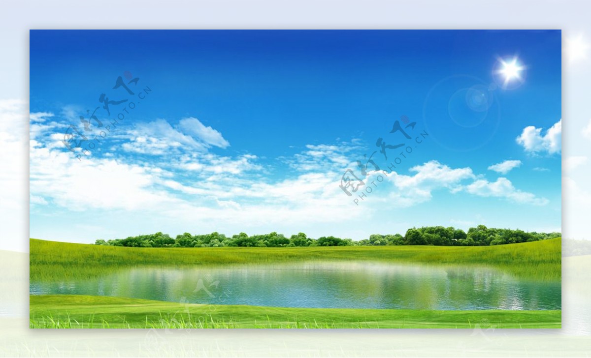 草原湖泊风光图片