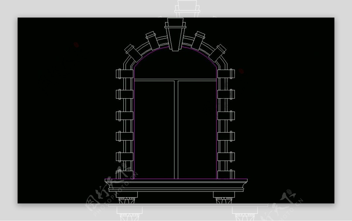 欧式构造拱窗套图片