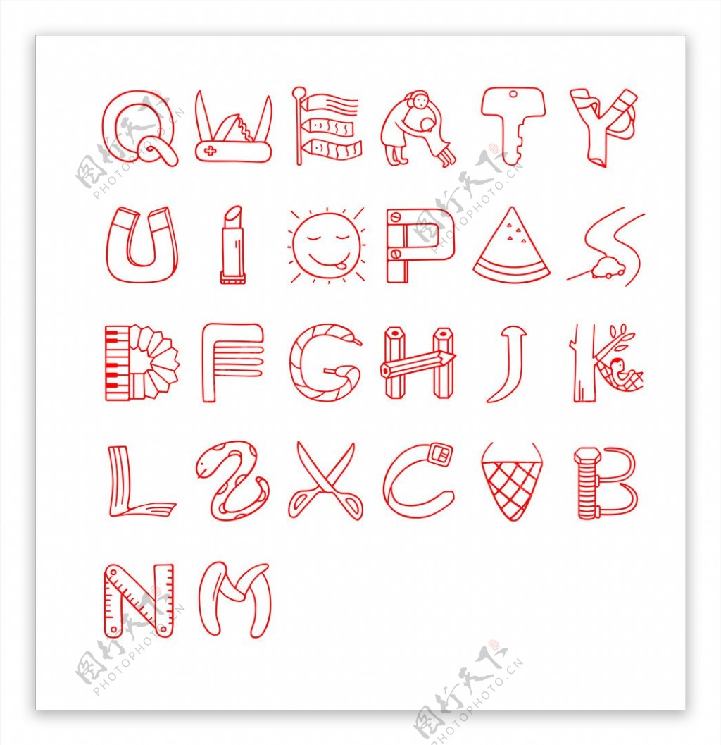 可爱英文字母图片