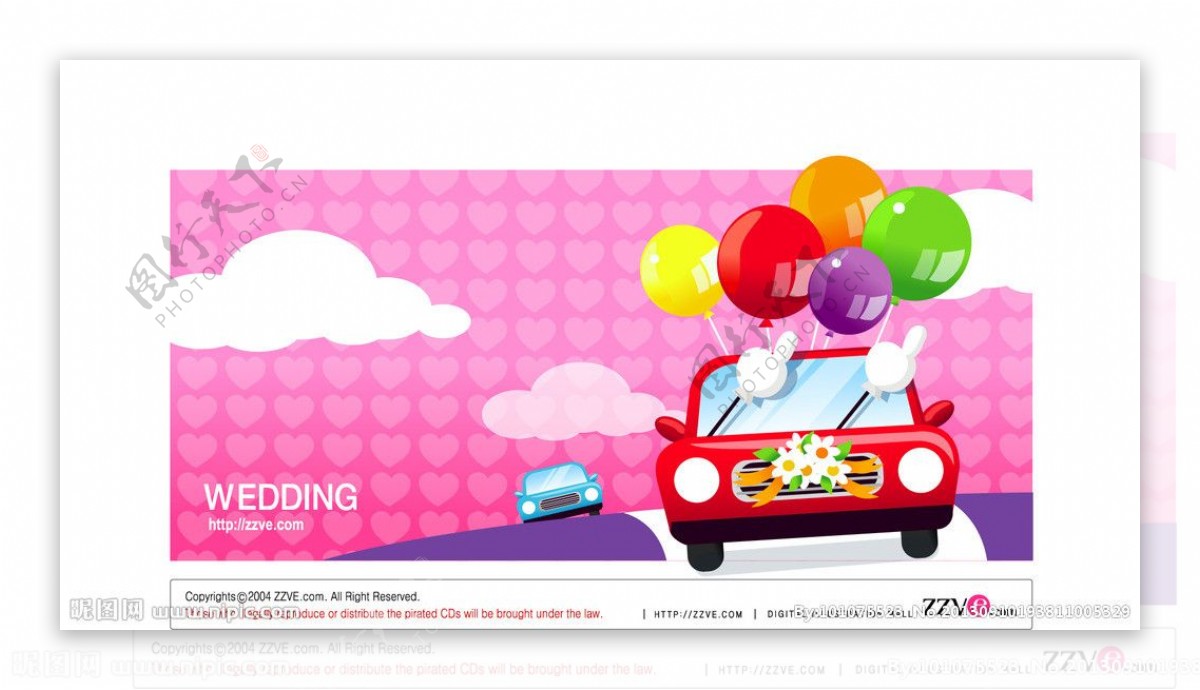 气球婚车图片