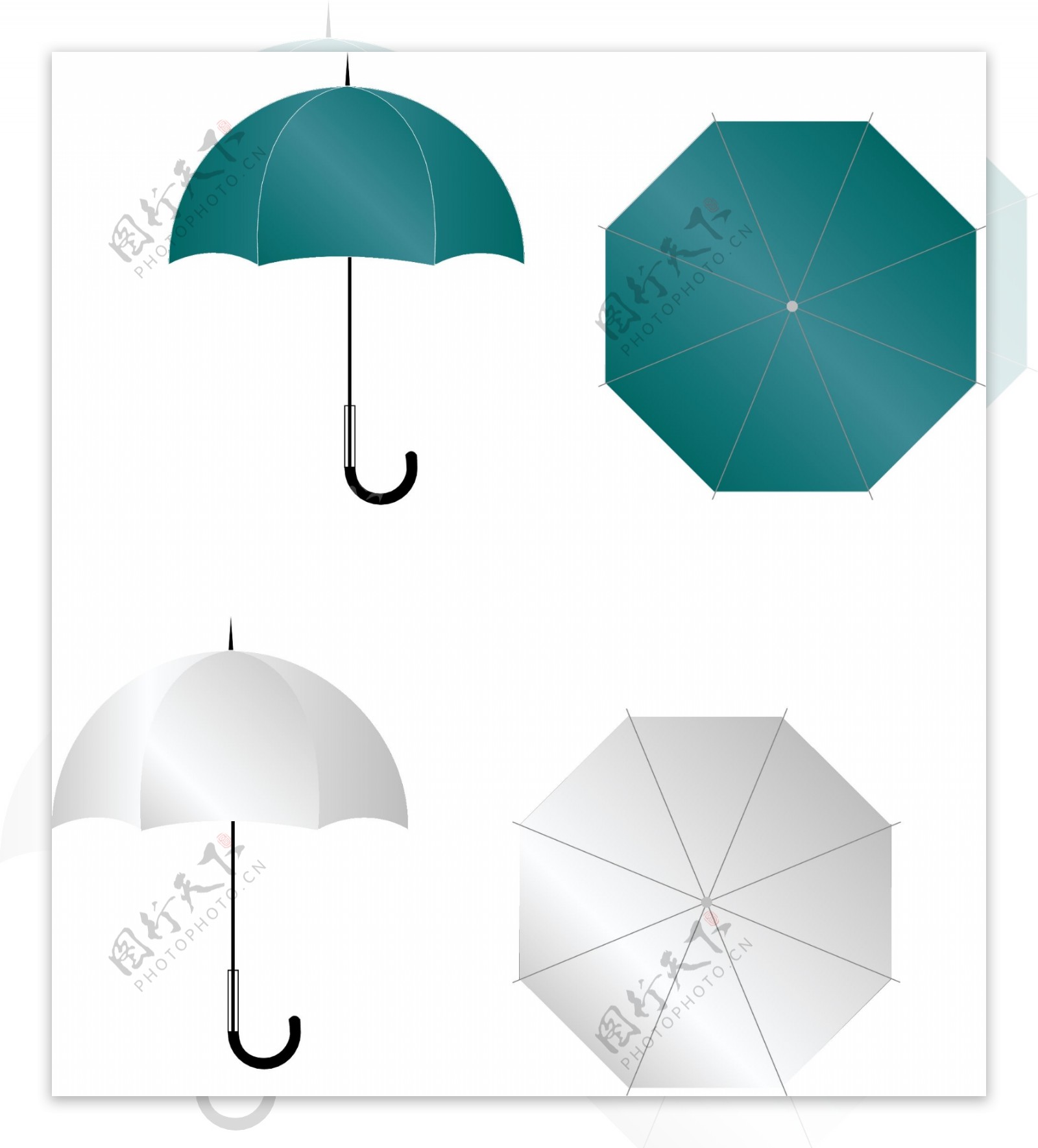 雨伞AI矢量图图片