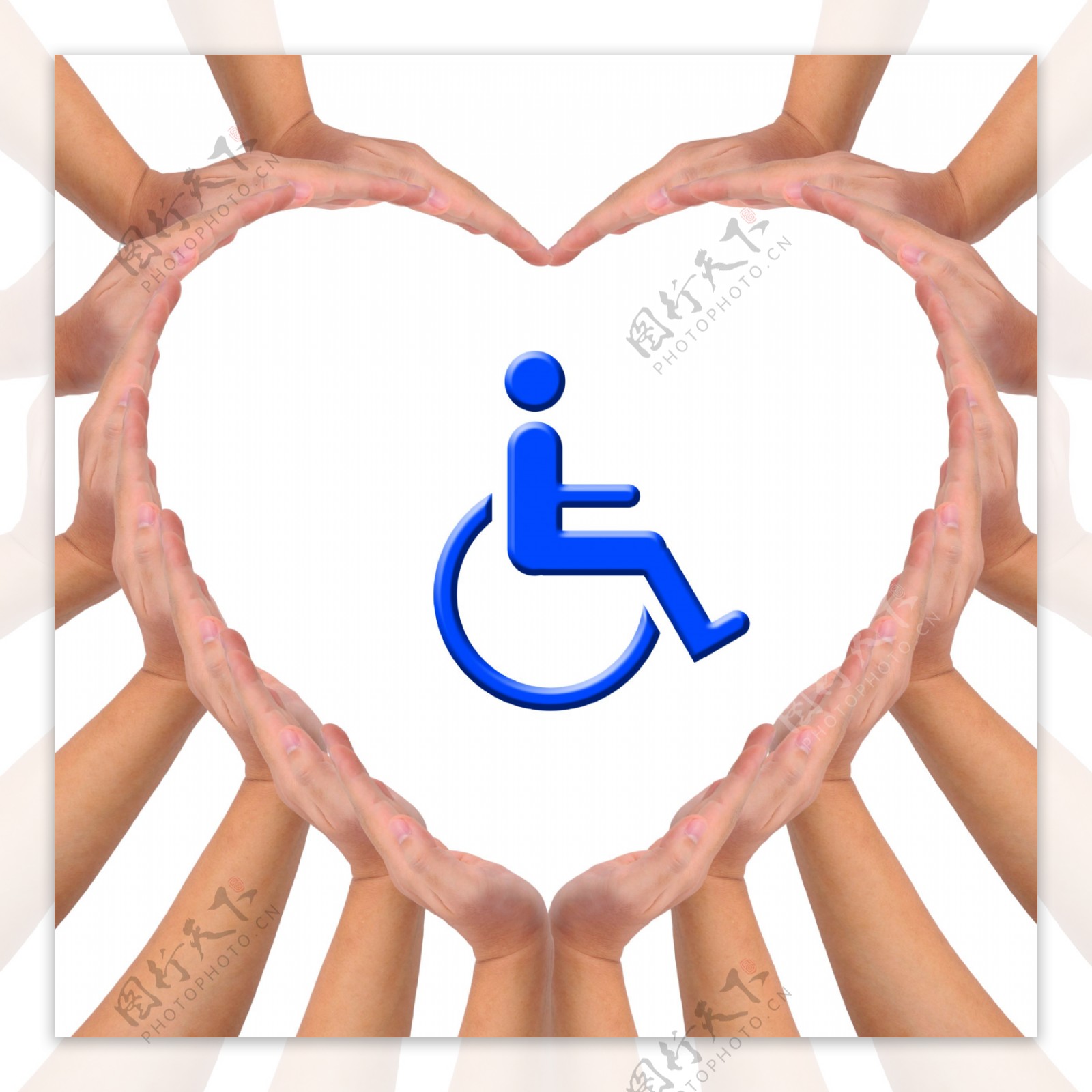关爱残疾人爱心手势图片