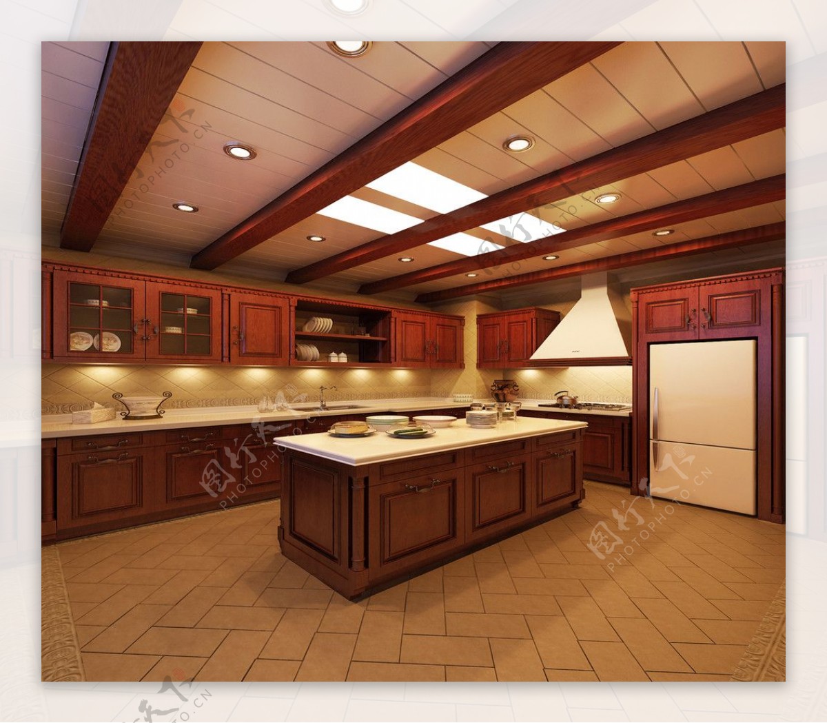 欧式实木厨房应用二图片