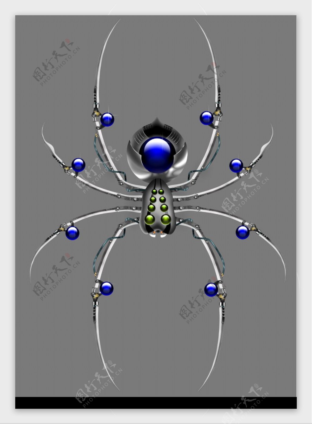 手绘金属蜘蛛图片