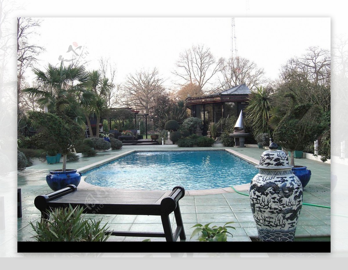 庭院园林泳池图片