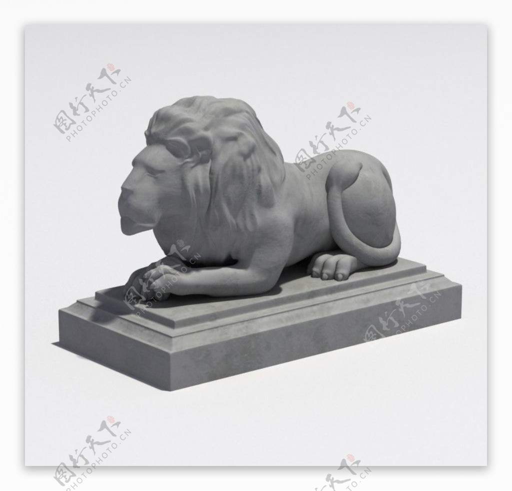 狮子雕塑模型图片