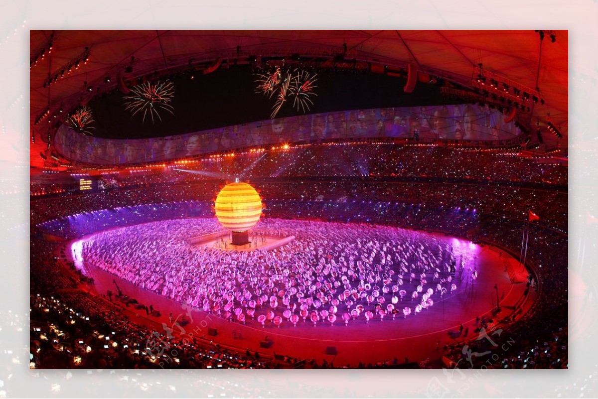 北京奥运会开幕式全景图片