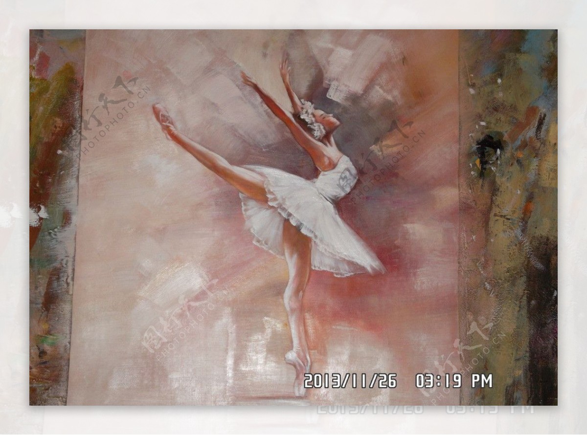 油画芭蕾舞女孩抽图片