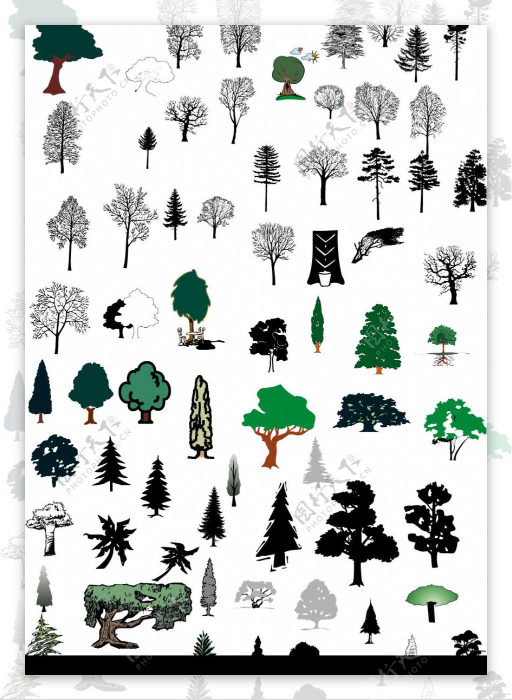 树矢量图图片