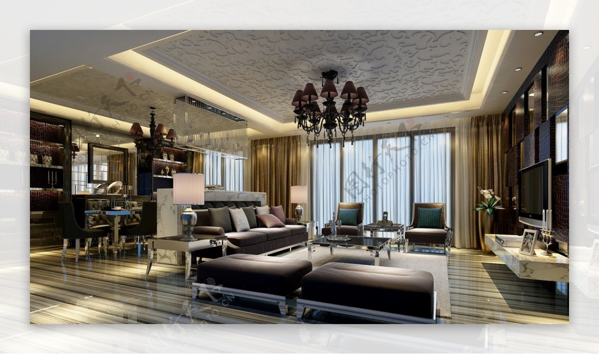 酒店卧室模型效果图图片